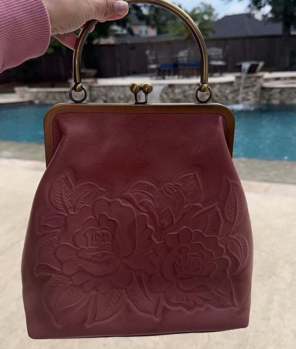 Patricia Nash Pink Rose Embossed Leather Purse Handbag #26V1026 - Picture 16 of 16